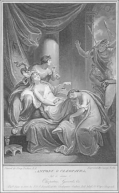 « Antoine et Cléopâtre » est une pièce de théâtre classée dans les tragédies historiques car les deux amants se suicident à la fin de la pièce. Celui qui a écrit cette uvre fait de l'anglais sa langue. Quel est son nom ?