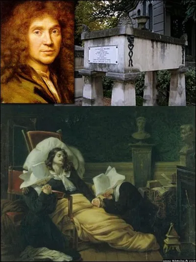 Allons aux numéros 140 à 144 de la rue Montmartre !
Molière, l'auteur du « Malade imaginaire », est décédé le 17 février 1673 à cette adresse. Il a été inhumé le 21 février 1673. Son inhumation a été une bien triste histoire.
Connaissez-vous le lieu où son inhumation aurait dû avoir lieu et où pourriez-vous vous recueillir sur sa tombe, en 2017 ?