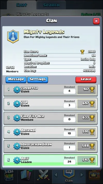 Combien de personne peut accueillir un clan au maximum ?