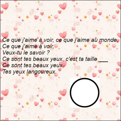 Pourriez-vous compléter ces paroles ?