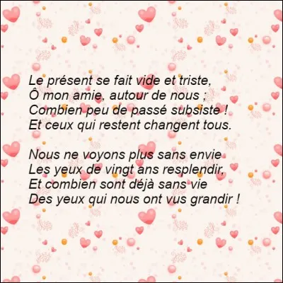 D'après le poème, qu'est-ce qui reste sans vie ?