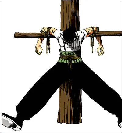 Dans le tome 1, pourquoi Zoro est-il enfermé par le colonel Morgan ?