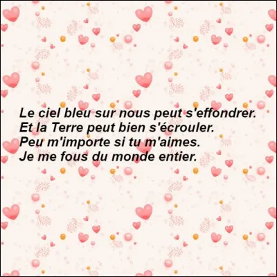 Quel est le titre de cette chanson bien connue ?