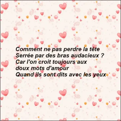 D'où l'amant de la chanson vient-il ?
