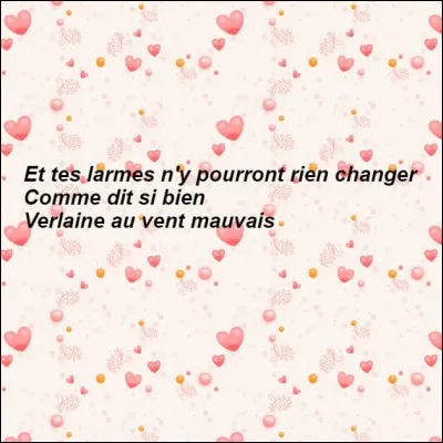 Qu'est venu dire le chanteur, d'après le titre de cette uvre ?