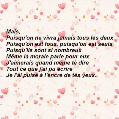 Mes parents me chantaient cette magnifique chanson alors que j'étais toute petite, en trouverez-vous le titre ?