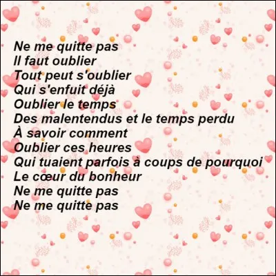 Un classique des chansons d'amour, qui nous offrait ce joyau ?