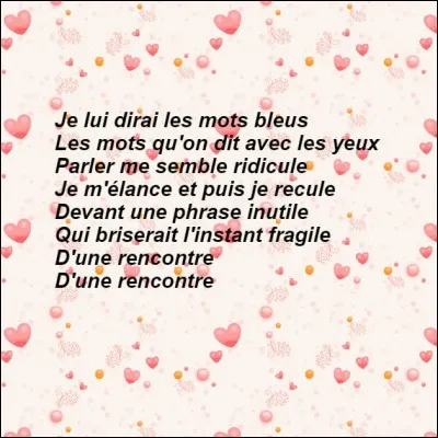 Une berceuse pleine d'amour, vous reconnaissez...