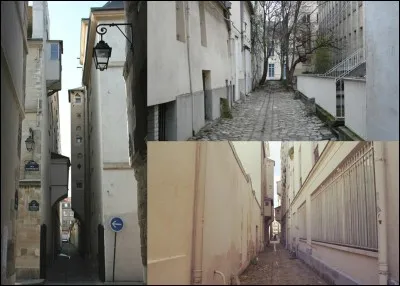 Allons « Ruelle Sourdis » (accès par la « rue Charlot ») !
Cette ruelle date des années 1610 environ ! Elle est restée dans son jus ! Attention à vous, si vous entendez « Gare à l'eau », n'hésitez pas à « tenir le haut du pavé » !
Quels sont les objets montrant l'ancienneté de cette ruelle ?