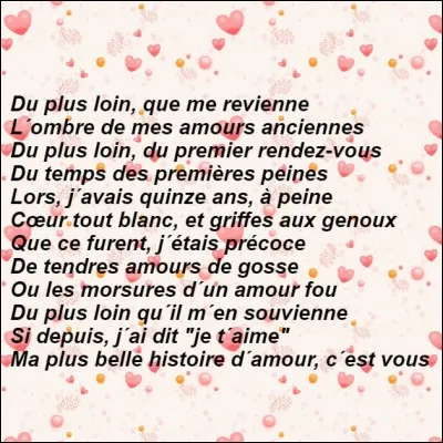 De qui ce morceau est-il la plus belle histoire d'amour ?