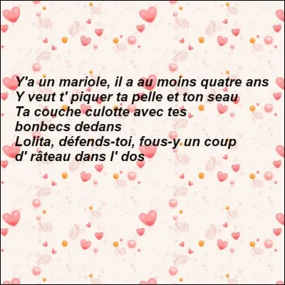 Lequel de ces prénoms ne trouve-t-on pas dans ce titre de Renaud ?