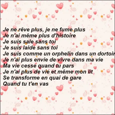 Qu'arrive-t-il au chanteur dans cette uvre ?