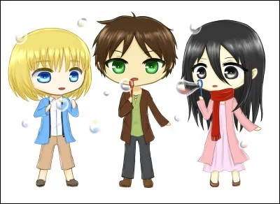 Contre les titans, Mikasa est plus forte en aptitudes physiques et Armin en aptitudes mentales.