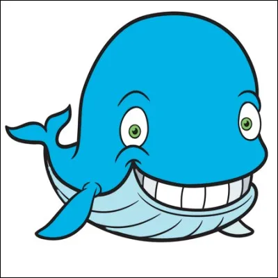 Une baleine vit dans l'eau.