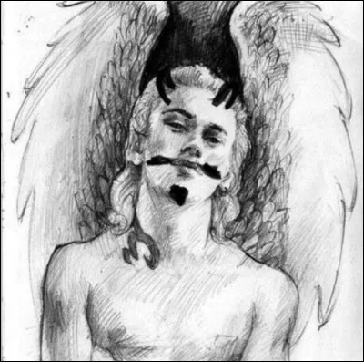 Qui a fait les cornes de démon et la moustache avec la barbichette ?