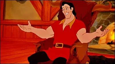 Quelle est la couleur d'une des trois robes des filles qui aiment Gaston, le méchant ?
