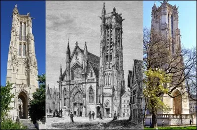 Allons visiter la « tour Saint-Jacques » !
C'est tout ce qu'il reste de l'église Saint-Jacques-de-la-Boucherie. Elle fut détruite lors de la Révolution sous prétexte d'assainir le quartier, elle sert de carrière de pierres ! En 1824, la Tour fut vendue à un industriel qui ravagea la tour !
Que fabriquait cet industriel ?