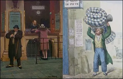 Allons au « 57 bis rue des Francs-Bourgeois » !
Voici ce qu'en disait le poète Esquiros en 1841 : 
« [], cette sombre masure,
Ce monstre aux mille mains, tortueux et vivant,
Qui vous reçoit d'un air flatteur et décevant,
Mais qui garde sans cesse et digère en son antre,
Tout l'or ou tout l'argent que l'on met dans son ventre. »
Quelle est cette institution ?
