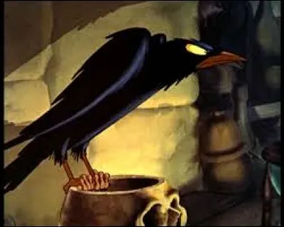 Quel personnage Disney est accompagné par ce corbeau ?