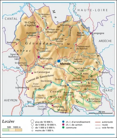 LOZERE - Laquelle de ces propositions a donné son nom à ce département dont le chef-lieu est Mende ?