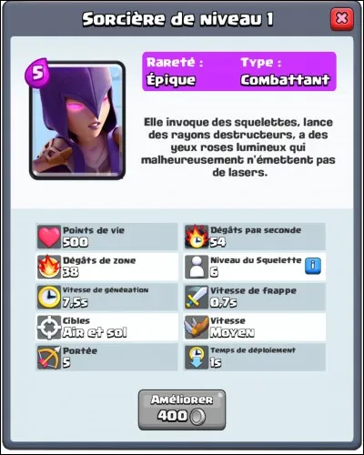 Combien de squelettes y a-t-il à chaque fois avec la sorcière ?