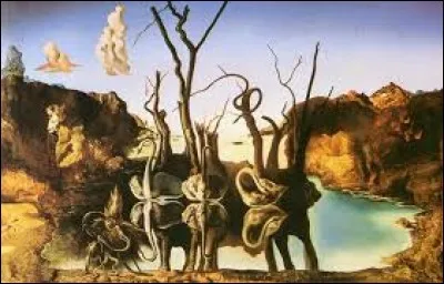 Cette peinture est de Dali, c'est "Cygnes reflétant des éléphants" :