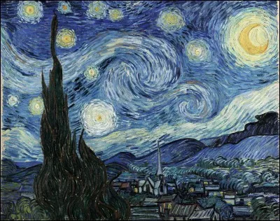 Cette toile est de van Gogh, c'est "La nuit &eacute;toil&eacute;e" :