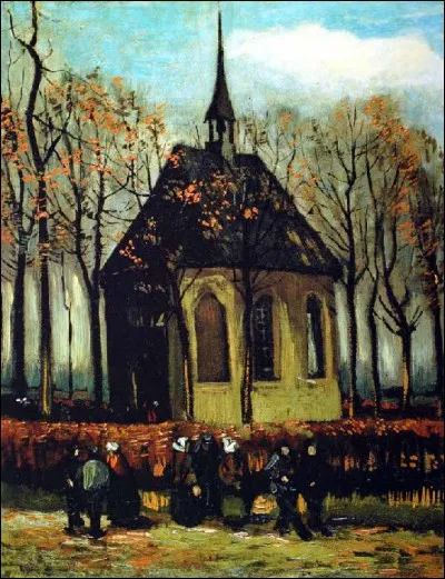 C'est van Gogh qui a peint cette toile nomm&eacute;e "Sortie de l'&eacute;glise" :
