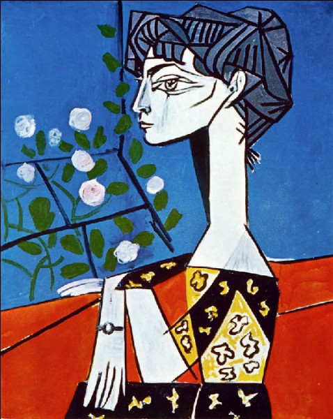 Cette oeuvre est de Picasso, elle est intitulée "Jacqueline aux fleurs" :