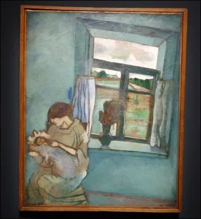 C'est Marc Chagall qui a peint Bella, sa femme, et Ida, sa fille, à la fenêtre :
