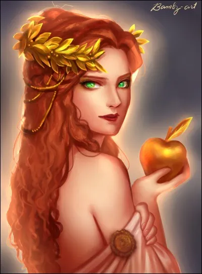 Comment se nomme cette déesse de l'amour, de la beauté et de la fécondité étant souvent représentée avec une pomme ?