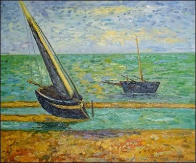 Qui a peint ces bateaux à marée basse ?