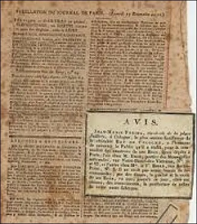 Le premier journal quotidien en français fut créé par Marcel Bourdoncle et Hugues Folio et parut en 1777. Quel était son nom ?