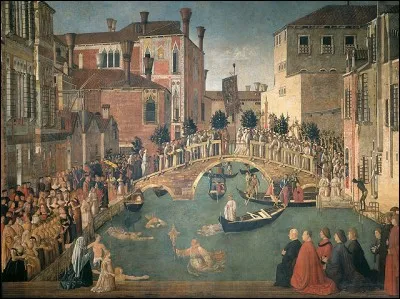 En direction de Rialto, vous passez sur un pont, lieu de l'un des miracles opérés par une relique de la Vraie Croix. Le nom du pont (et de tous les lieux à l'entour) est celui de [...], d'un saint martyr fêté le 10 août.