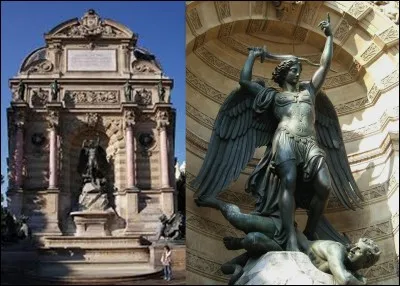 Non, je ne vous dirais pas où nous sommes ! A vous de trouver ce lieu emblématique de cette partie de Paris !
Ce monument se différencie des autres de ce type, à Paris, par le recours à la polychromie, marbre rouge, marbre vert, pierre bleue, calcaire jaune.
Si vous êtes un « ange » ou un « diable », vous n'aurez aucune difficulté à trouver ce monument !