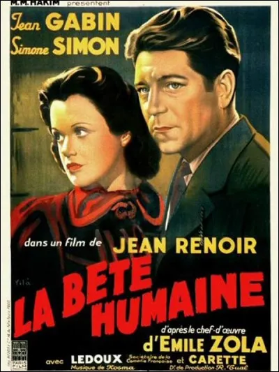 Comment se nomme le personnage joué par Jean Gabin dans le film "La bête humaine" ?