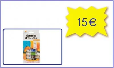 Une boîte de huit tubes de gouache : 15,00 