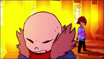 Que nous dit Sans dans la route génocide, avant le combat dans le couloir du jugement ? (Une seule réponse possible)