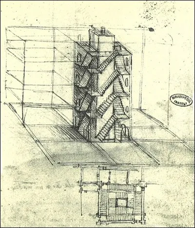 Pour quel château a-t-il dessiné un escalier ?