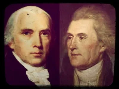 Selon les dires, pour quelle raison Thomas Jefferson et James Madison ont-ils été arrêtés ensemble un dimanche ?