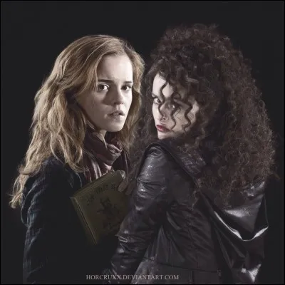Hermione prend l'apparence de Bellatrix ; que dit-elle dans le Chemin de Traverse quand un Mangemort lui dit "bonjour madame Lestrange" ?
