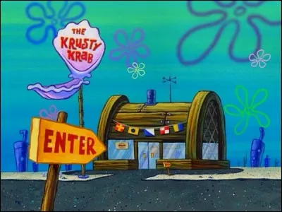 Dans quel dessin animé les habitants de Bikini Bottom peuvent-ils aller manger des pâtés de crabe dans ce restaurant ?