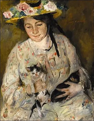 Qui a peint "Jeune femme avec des chats" ?