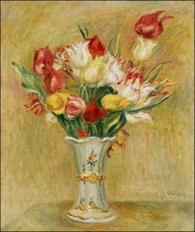 Qui a peint "Bouquet de tulipes dans un vase blanc" ?