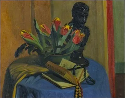 Qui a peint "Sculpture et tulipes" ?