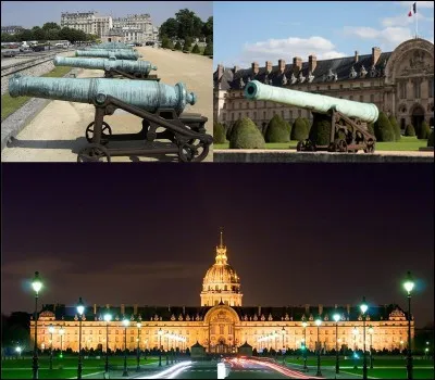 Allons à « l'Hôtel des Invalides » !
Comme on le sait, les « Invalides » ont été décidés par Louis XIV pour héberger ses soldats blessés. Ce qui est encore le cas. Pendant l'Occupation, les Allemands se vengèrent d'une série de faits en enlevant les canons situés à l'entrée.
Expliquez-nous tout cela !