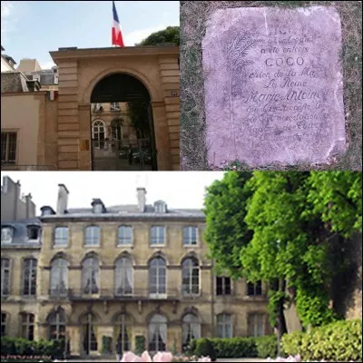 Allons au « 80 rue de Lille » !
Nous sommes à l'hôtel de Seignelay. C'est l'emplacement de l'actuel « ministère de la Fonction publique ». Promenons-nous dans les jardins, sur la pelouse, on peut trouver une pierre carrée et gravée.
Que représente-t-elle ?