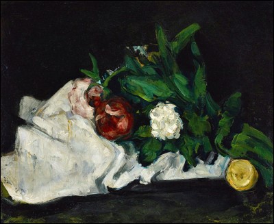 Sa maxime : 
"Celui qui n'a pas le goût de l'absolu se contente d'une médiocrité tranquille."
Sa nature morte : 
"Fleurs et fruits" (1872/73)