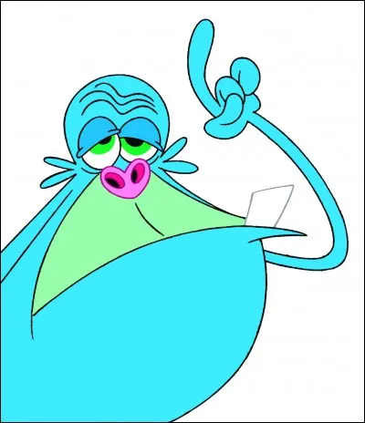 Dans les "Zinzins de l'espace", Bud est celui qui mange tout le temps, il est bleu.