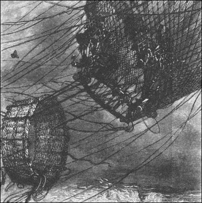 De quel roman de Jules Verne est tirée cette extrait ? "Cependant, le ballon délesté de lourds objets, tels que munitions, armes, provisions, s'était relevé dans les couches supérieures de l'atmosphère."